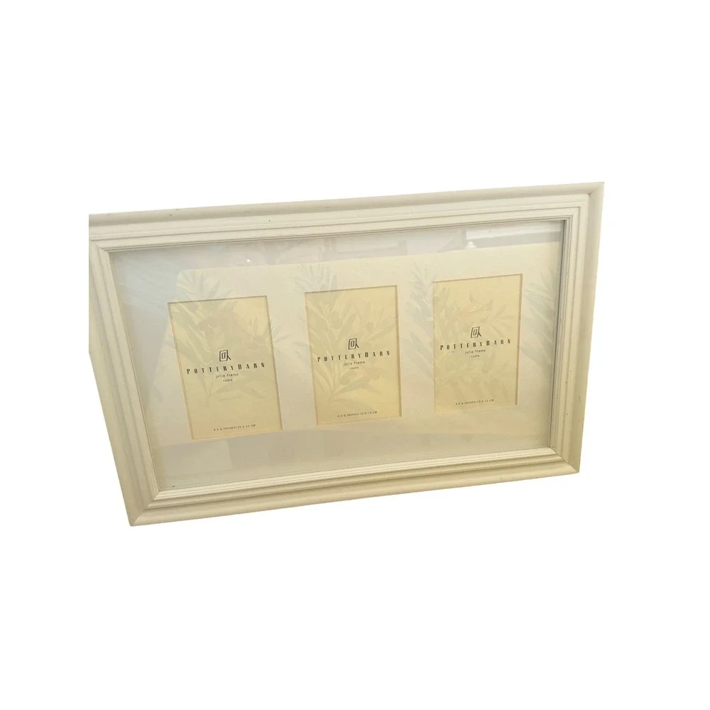 Pottery Barn Julia Frame White Triple Opening 4x6 Photo Collage Wall Decor